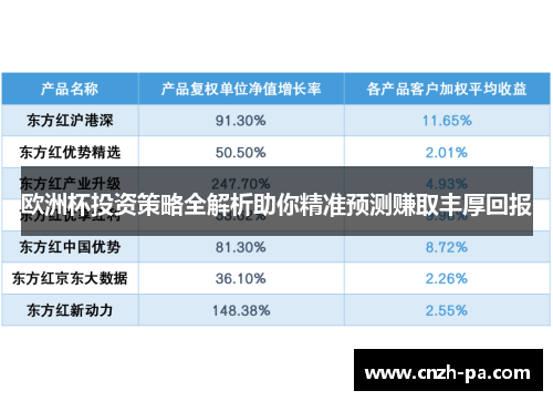 欧洲杯投资策略全解析助你精准预测赚取丰厚回报